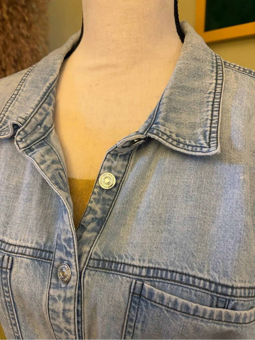 FREE PEOPLE Jenny Tunic in Washed Denim size M